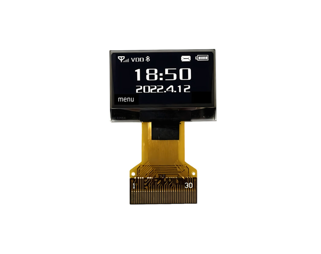 图形 OLED 显示屏 0.96 英寸 128×64 单色 SPI I2C 插入 FPC